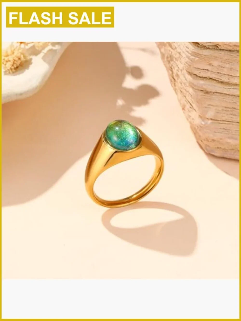 Stackable Mood Ring - Color Changing Stainless Steel Ring